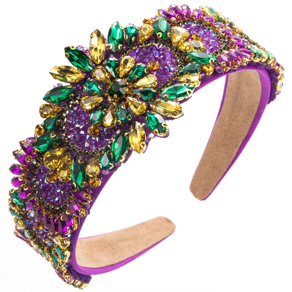 Wholesale Carnival Baroque Super Flash Full Diamond Party Headband
